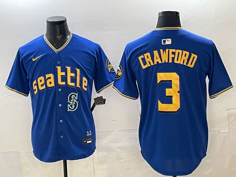 Men Seattle Mariners #3 Crawford blue Game Nike MLB 2025 Jersey 007
